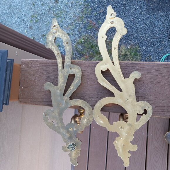 Vintage Syroco Gold Ornate Wall Sconces Candle Holders Set of 2 # 2336 DAMAGED - Picture 16 of 16